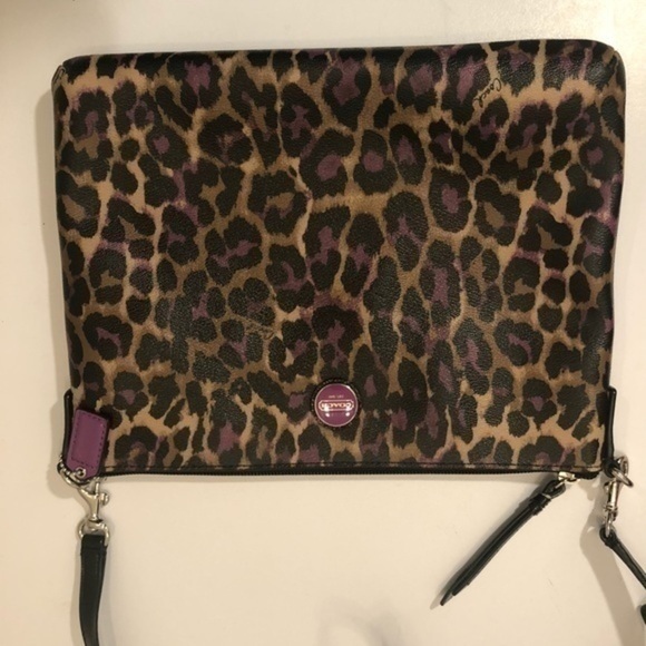 Coach leopard ocelot purple crossbody bag - Picture 6 of 13